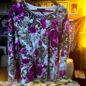 Pink and violet floral paisley top